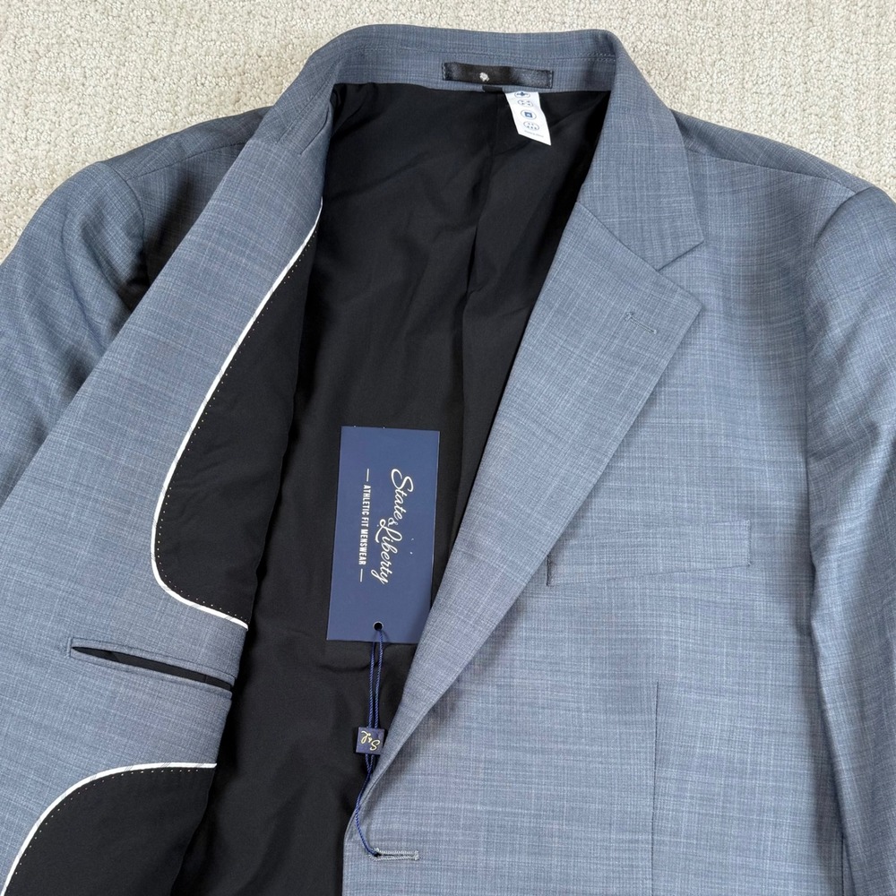 NEW State and Liberty Mens 46S Athletic Fit Stretch Performance Grey Blazer
